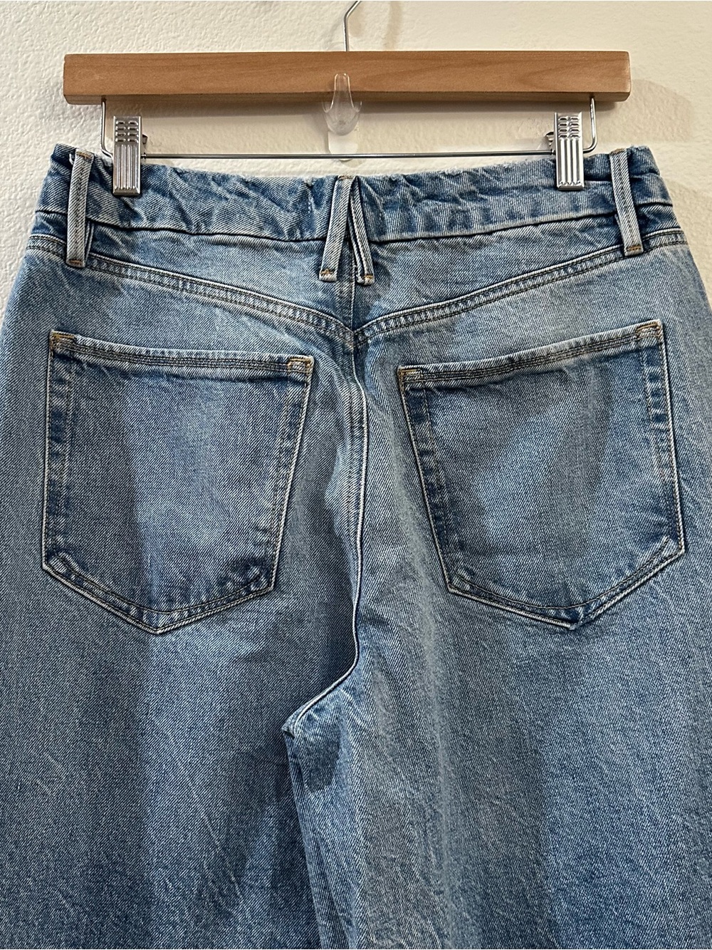 Good American Women's Good Skate Petite High Rise Wide Leg Jeans Size 29 Indigo - Picture 8 of 13
